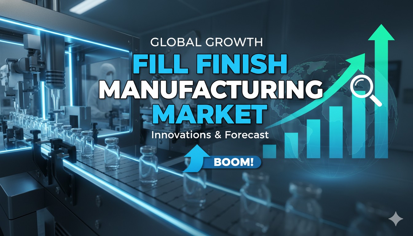 Modern pharmaceutical fill finish production line with automated machinery