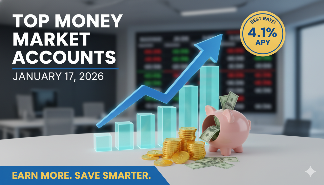 Chart displaying top money market account APYs from leading banks