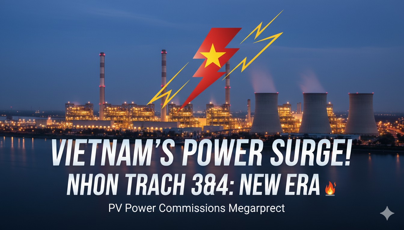 Modern gas-fired power plant in industrial setting