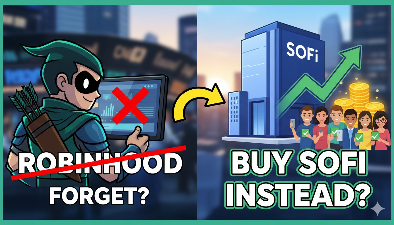 Side-by-side charts showing stock price trends of Robinhood and SoFi over the past year.