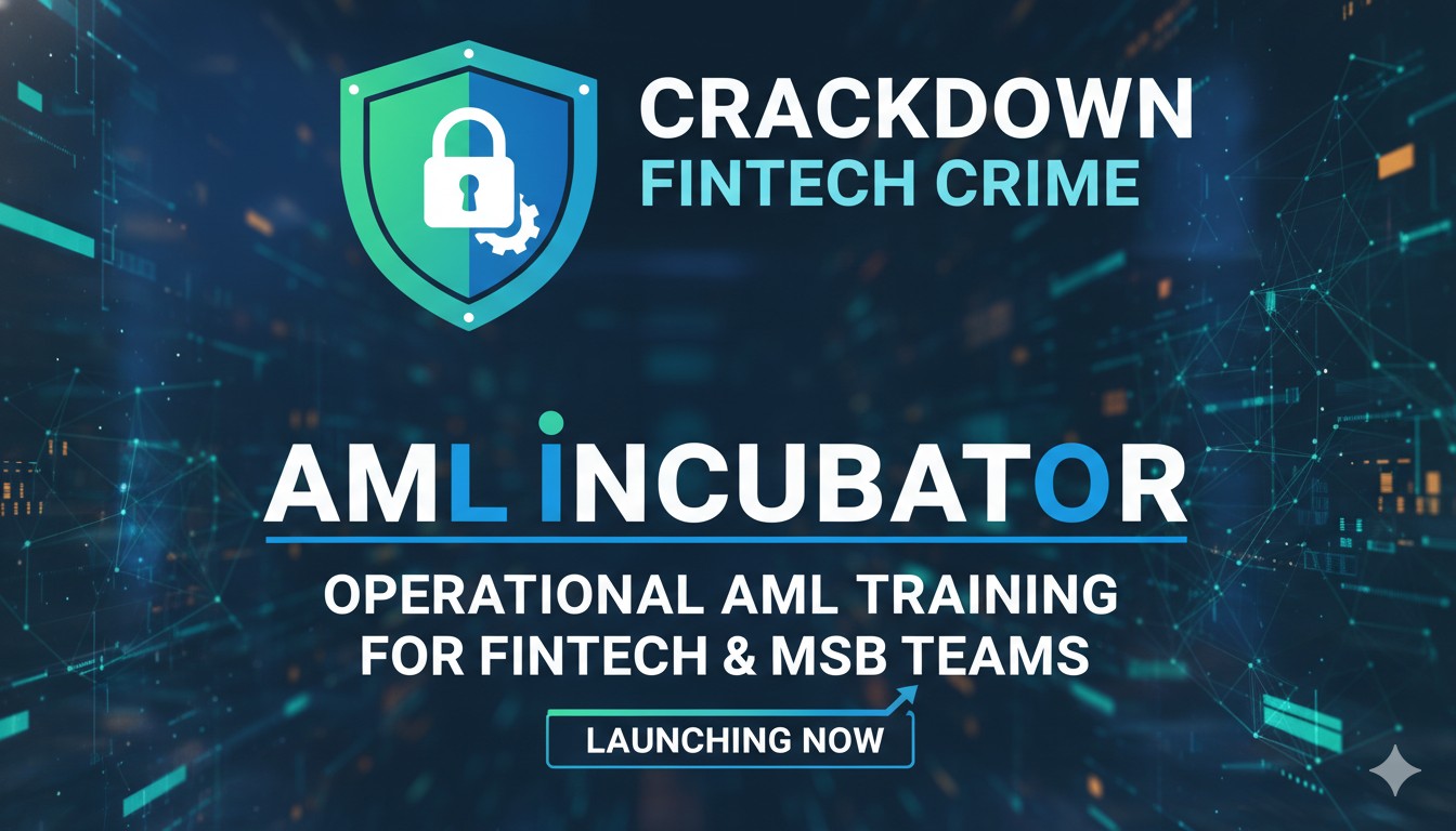 Professional team in a fintech office participating in AML compliance training session on operational anti-money laundering practices