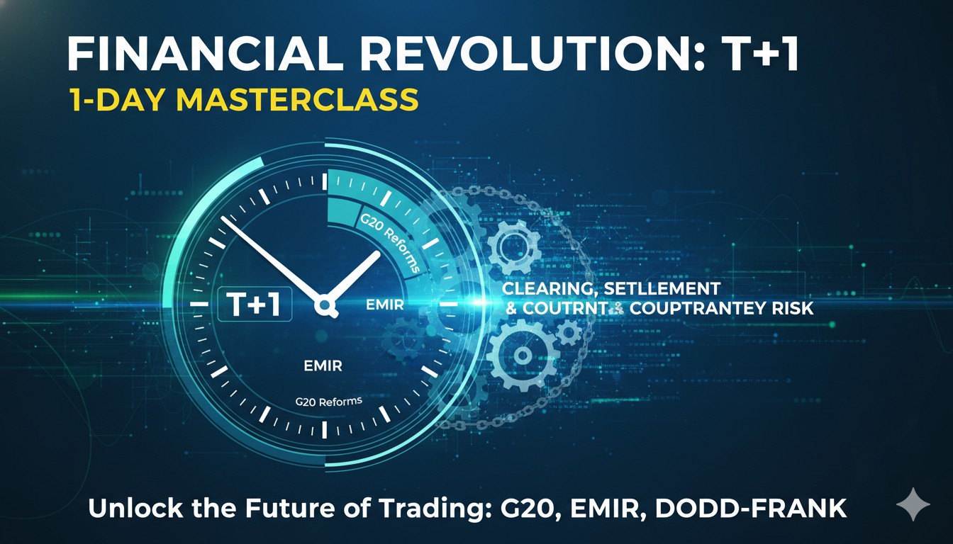 Professional training session on clearing, settlement, and counterparty risk with focus on regulatory reforms and T+1 settlement cycle