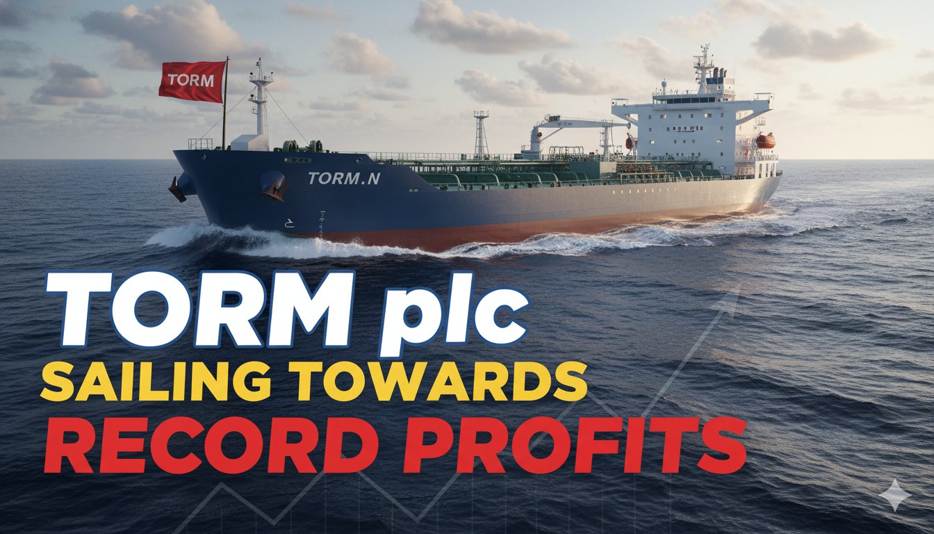 Modern product tanker vessel operated by TORM plc sailing on open sea, representing the company's specialized fleet for refined oil products.