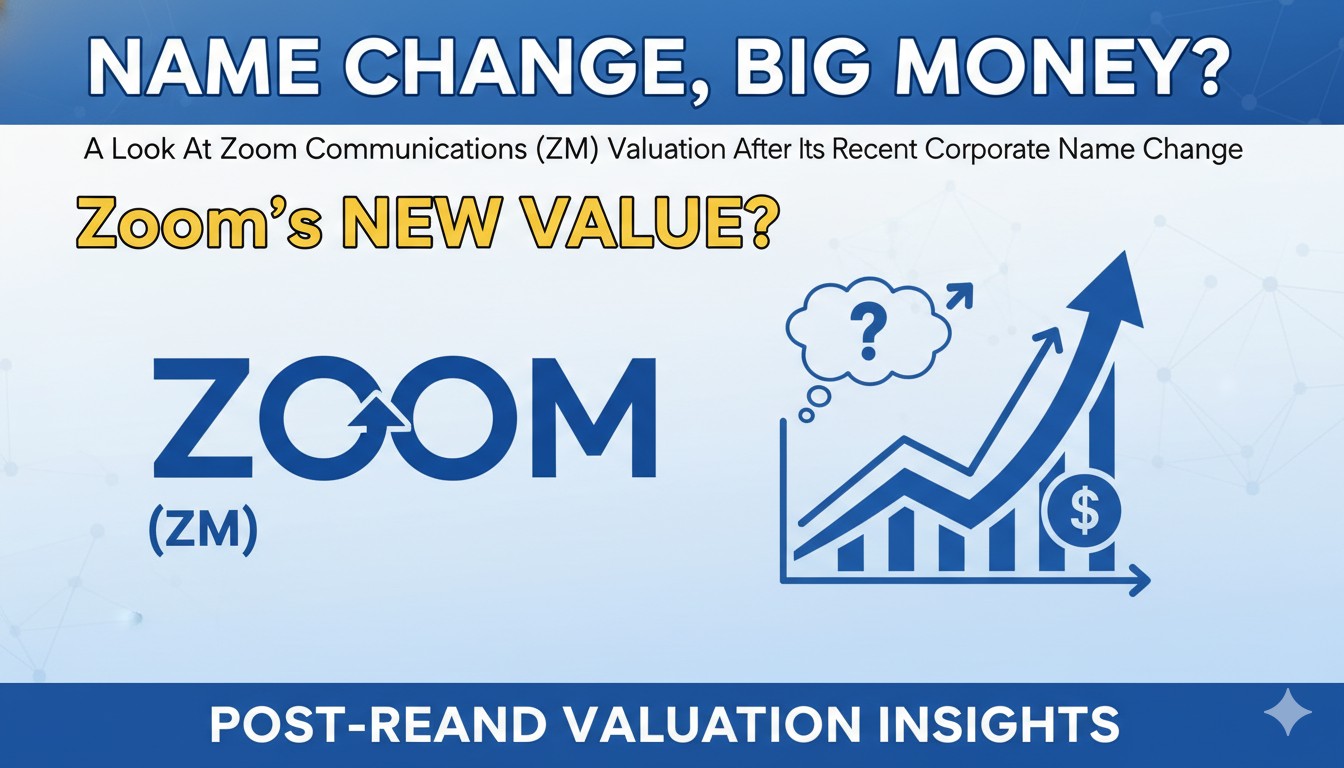 Zoom Communications stock chart showing current valuation metrics and price levels after corporate name change